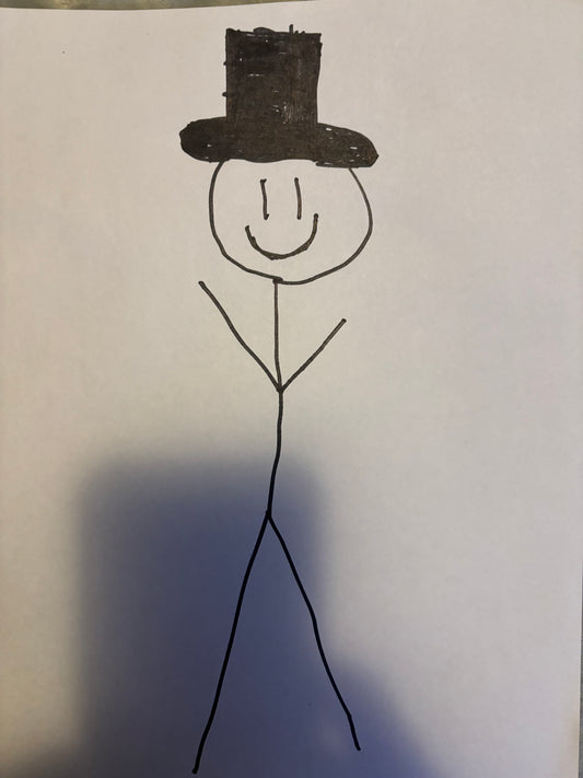 Top hat stick man