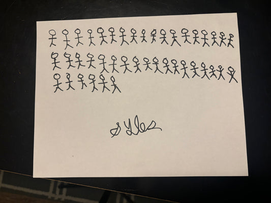 Signed 42 stick man